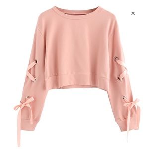 Light Rosie Pink Sweatshirt/Long Sleeve T-Shirt Women S